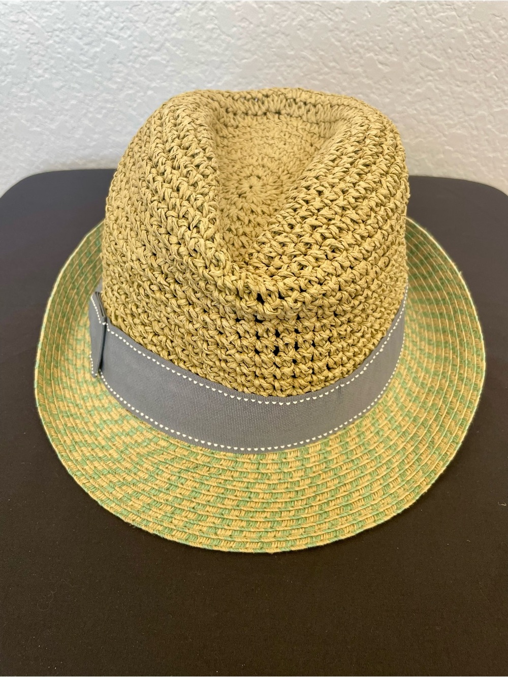 Something Special Straw Fedora Trilby Hat Boho Vacation‎ Summer Beach Medium